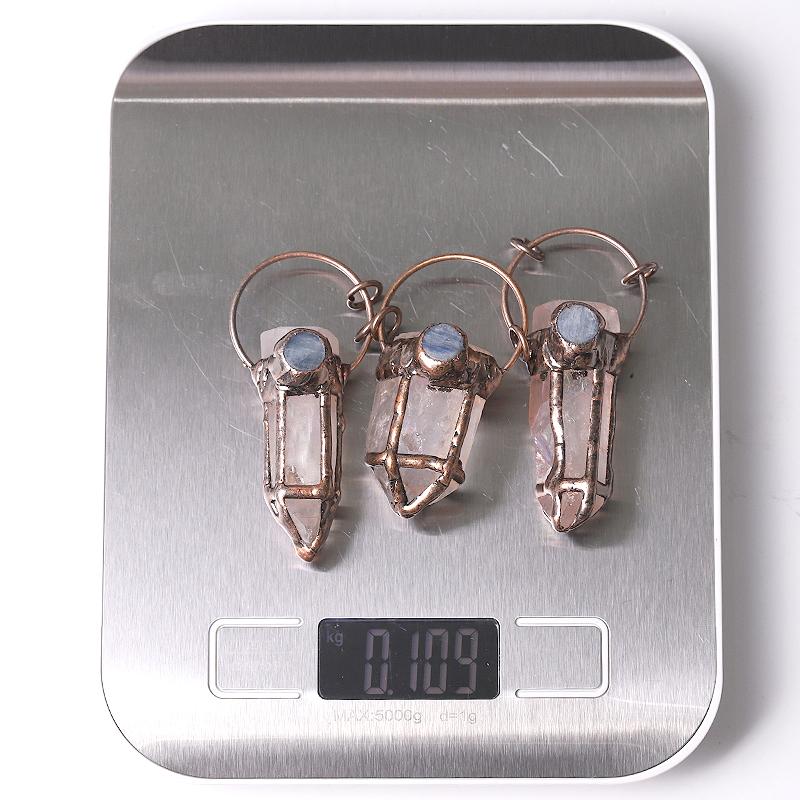 3" Rose Quartz with Kyanite Pendant for Jewelry DIY Wholesale Crystals