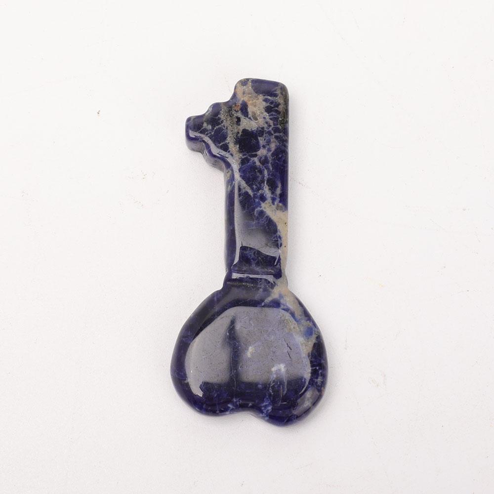 3" Sodalite Heart Key Carvings 1pc Wholesale Crystals