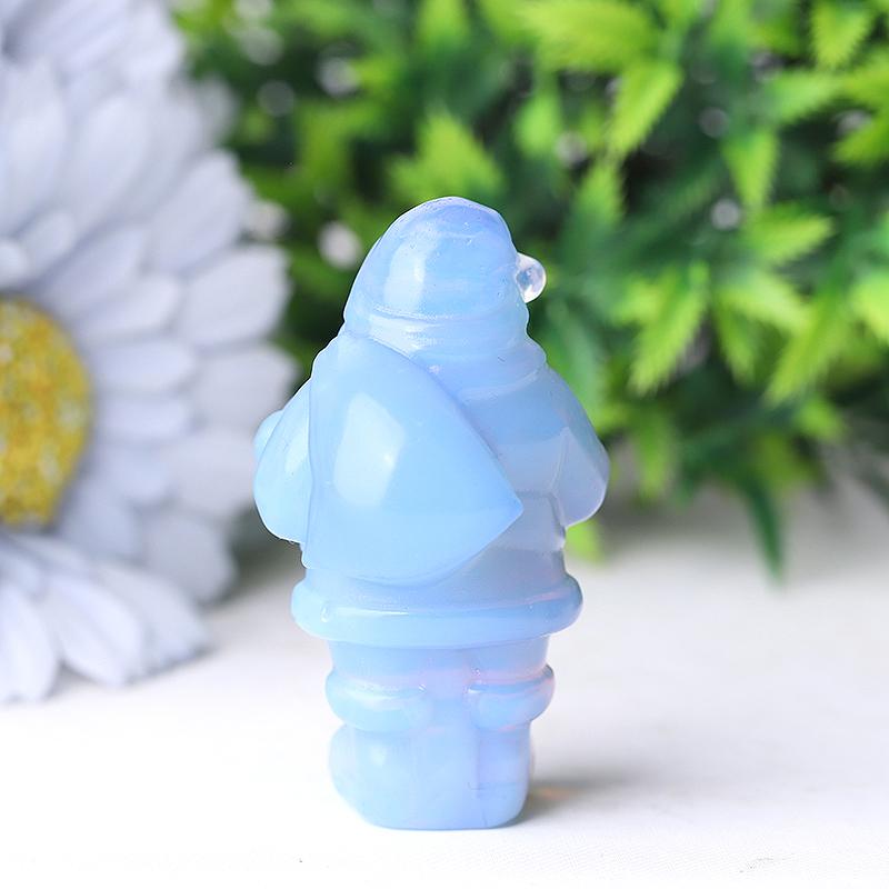 2" Blue Opalite Santa Claus Crystal Carvings for Christmas Wholesale Crystals