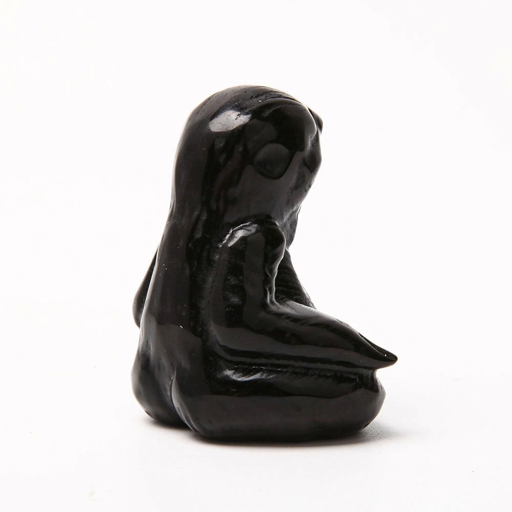 Black Obsidian Hand Carved Sloth Wholesale Crystals