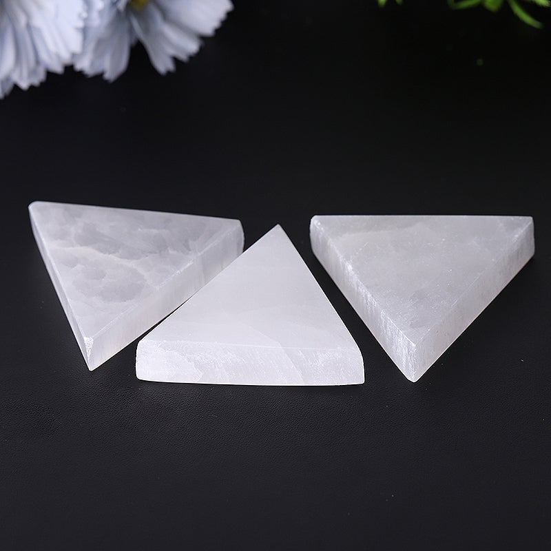 2" Triangle Selenite Slab Crystal Charging Plate Wholesale Crystals