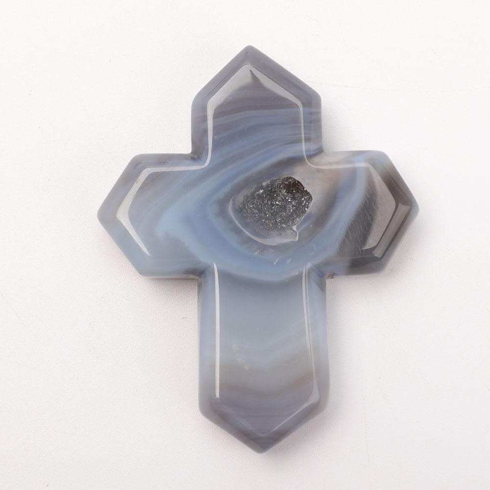 Hand Carved Druzy Agate Cross Wholesale Crystals