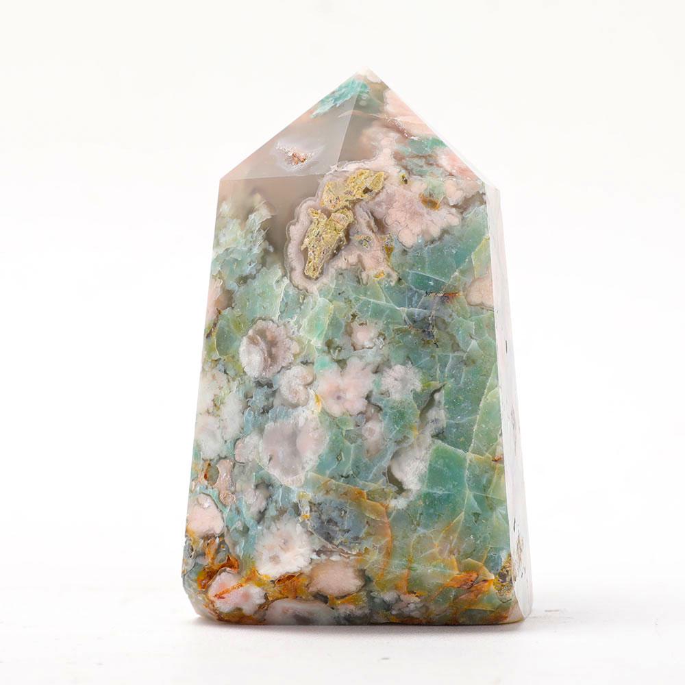 Green Flower Agate Tower Wholesale Crystals