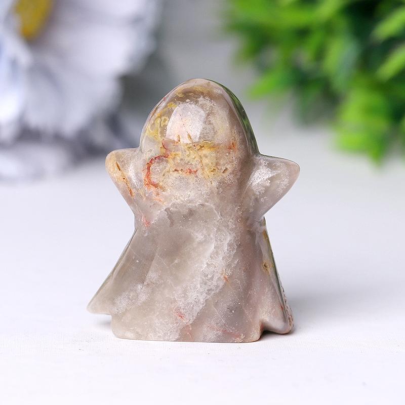 2" Crazy Agate Ghost Crystal Carving for Halloween Wholesale Crystals
