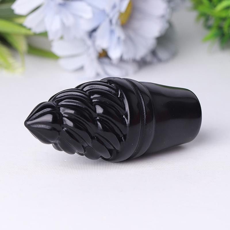 4" Black Obsidian Ice Cream Crystal Carvings Wholesale Crystals
