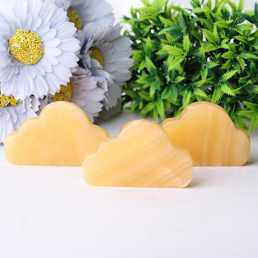 2.8" Yellow Jade  Cloud Crystal Carvings Wholesale Crystals