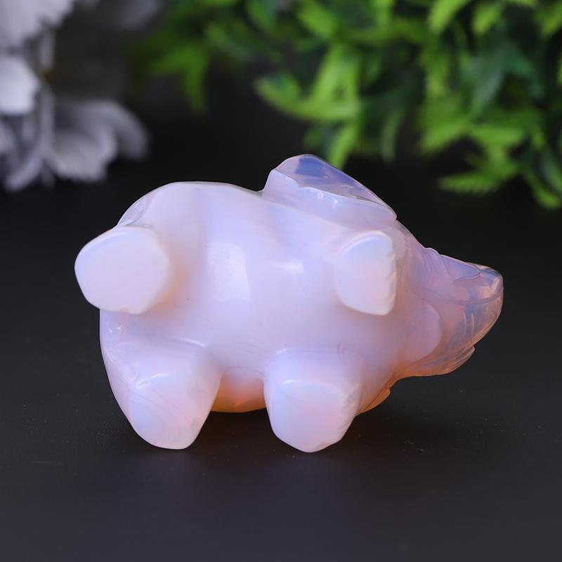 3" Pink Opalite Elephant Crystal Carvings Wholesale Crystals
