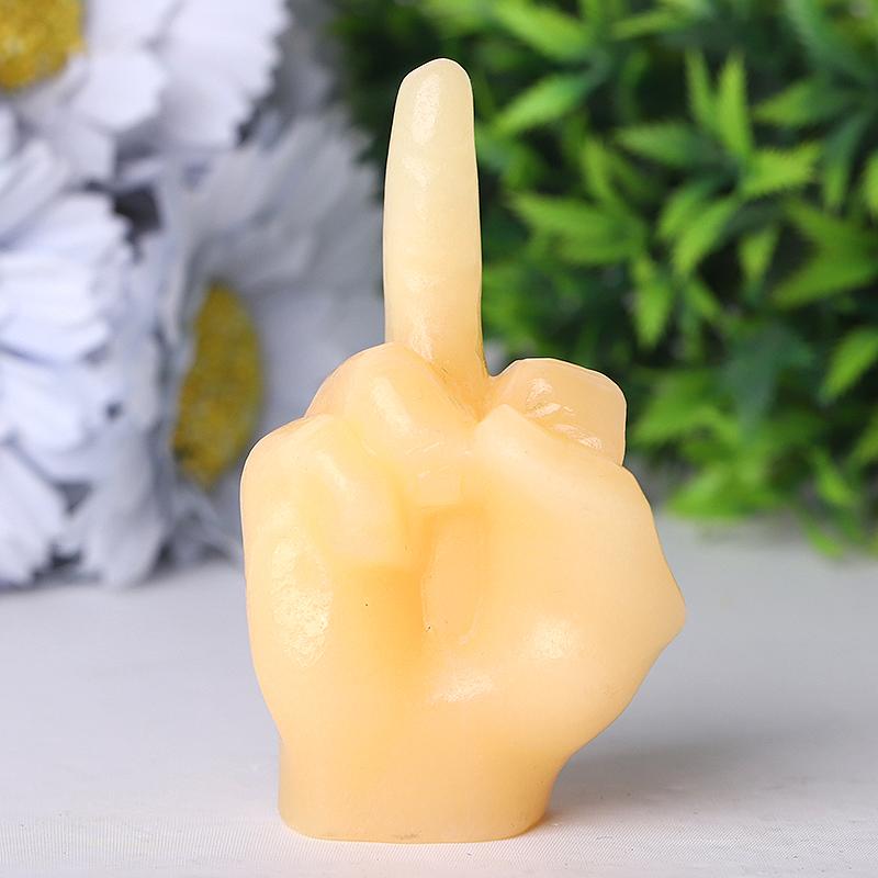 3" Yellow Jade Hand Crystal Carvings Wholesale Crystals