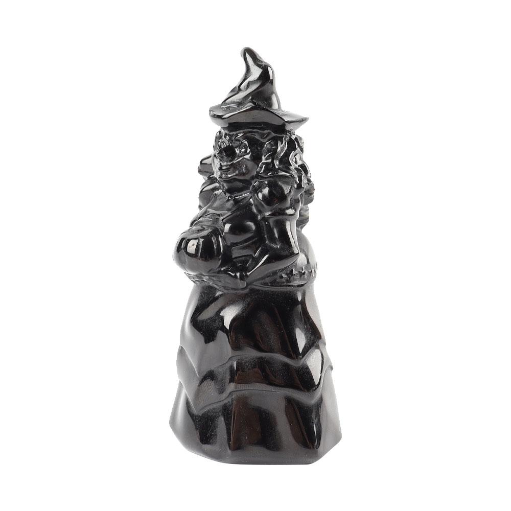 Black Obsidian Crystal Carving Witch Free Form Wholesale Crystals
