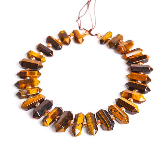 Tiger Eye Crystal Poit Chain String for DIY Wholesale Crystals