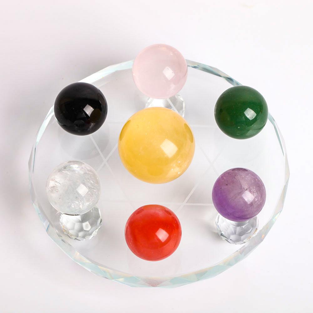 Set of 7 Chakra Crystal Sphere Wholesale Crystals