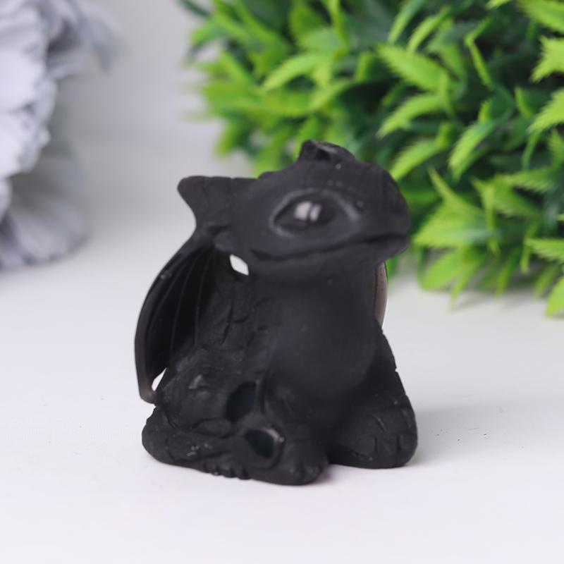 Black Obsidian Toothless Crystal Carvings Wholesale Crystals