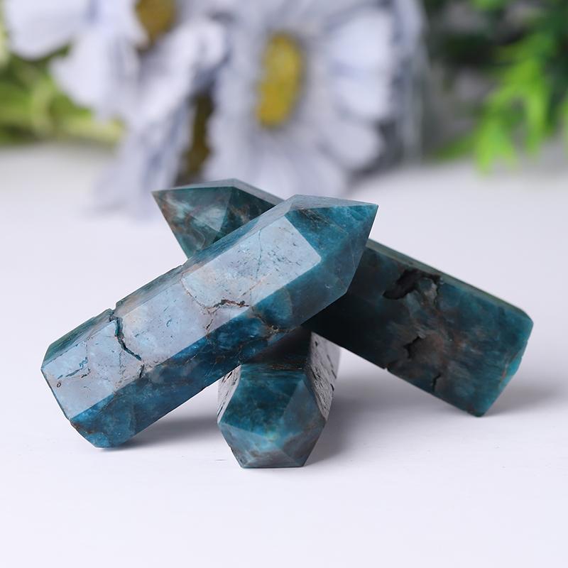 Natural Blue Apatite Point Healing Crystal Tower Wholesale Crystals