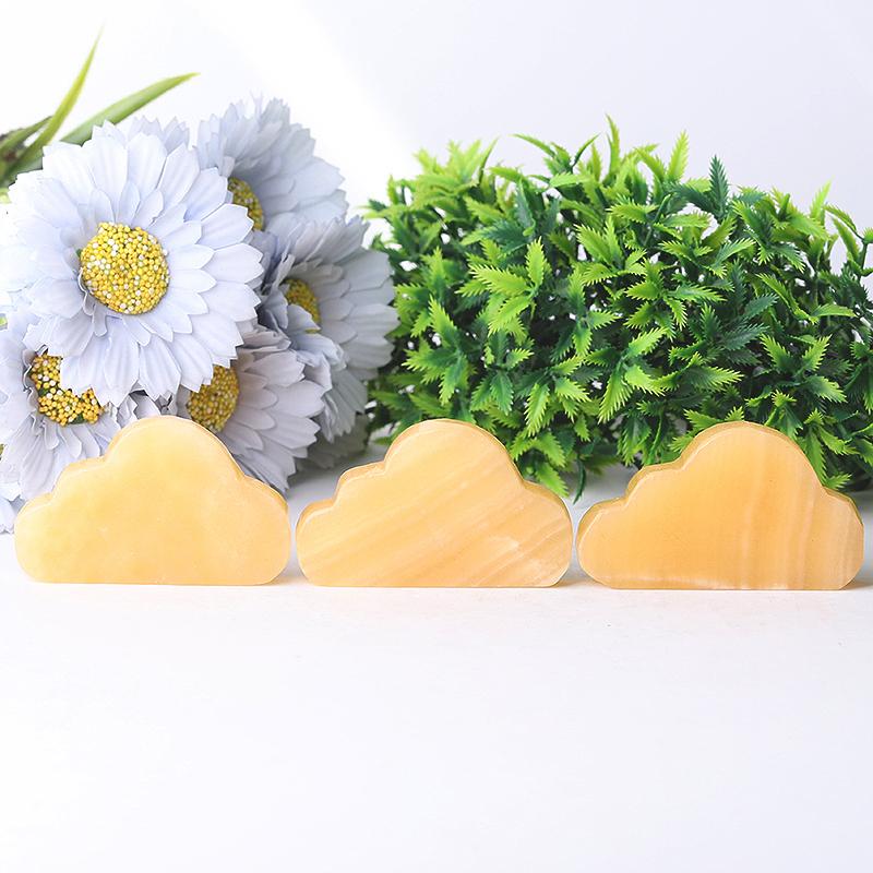 2.8" Yellow Jade  Cloud Crystal Carvings Wholesale Crystals