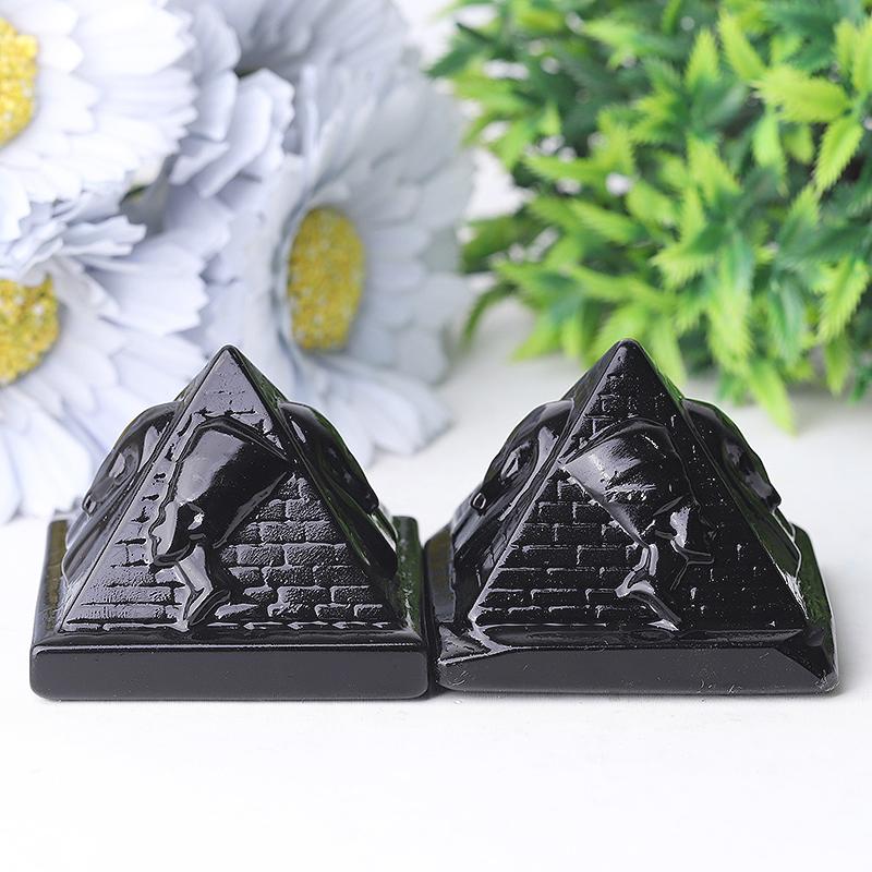 2.2" Pyramid with Pharaoh Crystal Carvings Wholesale Crystals