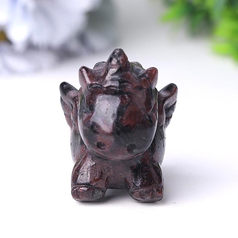 Natural Garnet Unicorn Hand Carving for Collection Wholesale Crystals