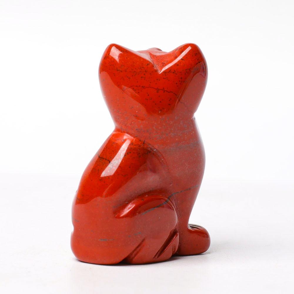 1.5" Red Jasper Cat Figurine Crystal Carvings Wholesale Crystals