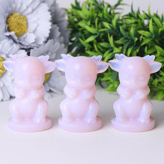 2.5" Pink Opalite Crystal Carvings Wholesale Crystals