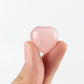 Set of 7 Rose Quartz Heart Shape Crystal Carvings 1" Wholesale Crystals