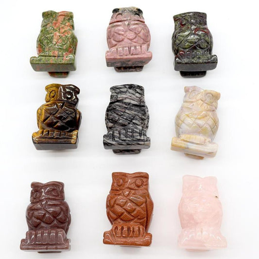 Hand Carved Owl Shaped Crystal Animal Carving Wholesale Crystals