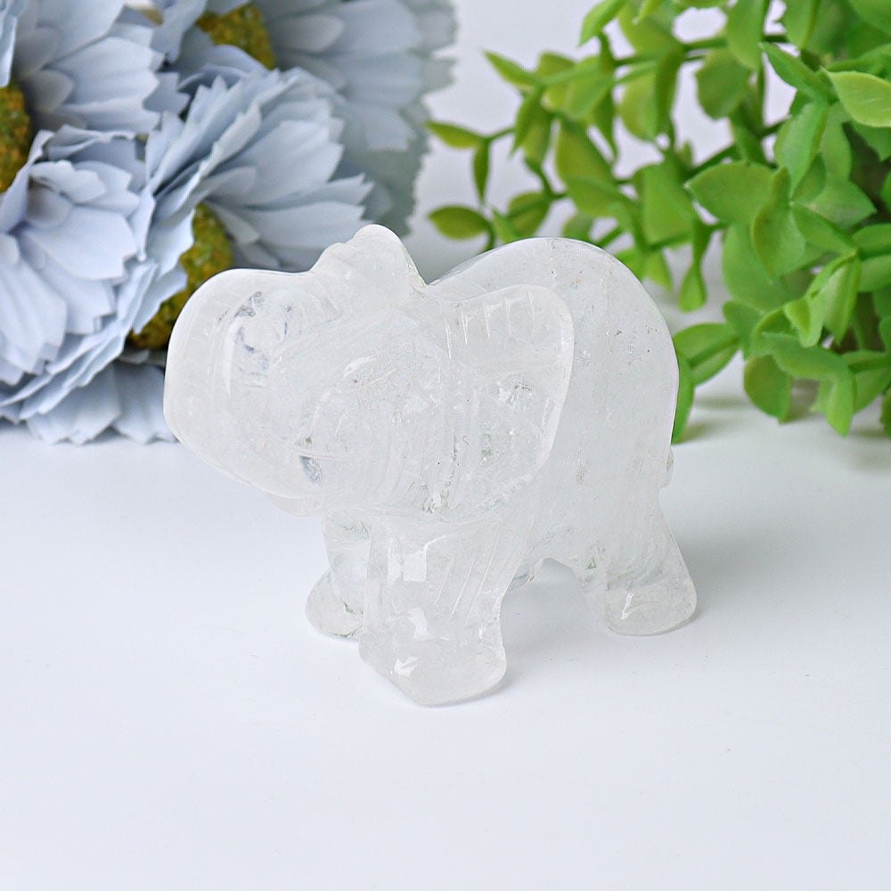 3" Elephant Crystal Carvings Wholesale Crystals