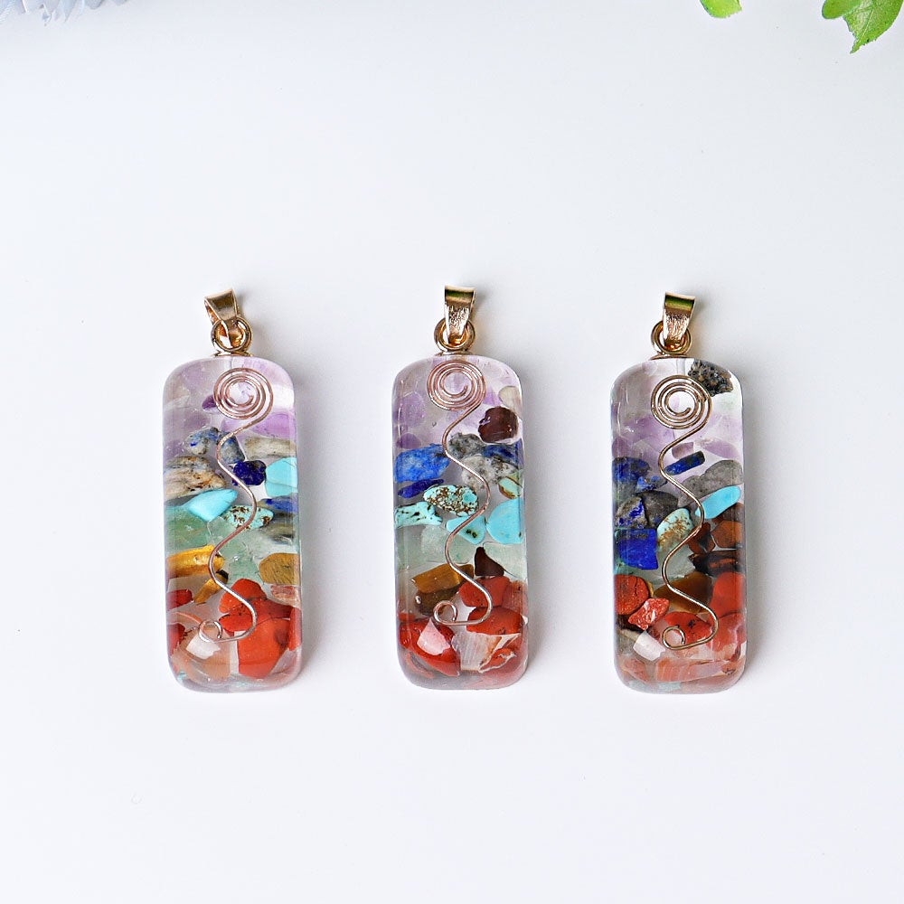 1.8" Chakra Resin Crystal Pendant Wholesale Crystals