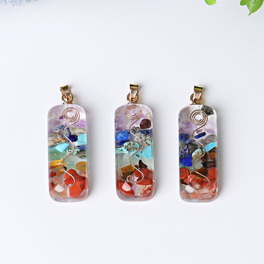 1.8" Chakra Resin Crystal Pendant Wholesale Crystals