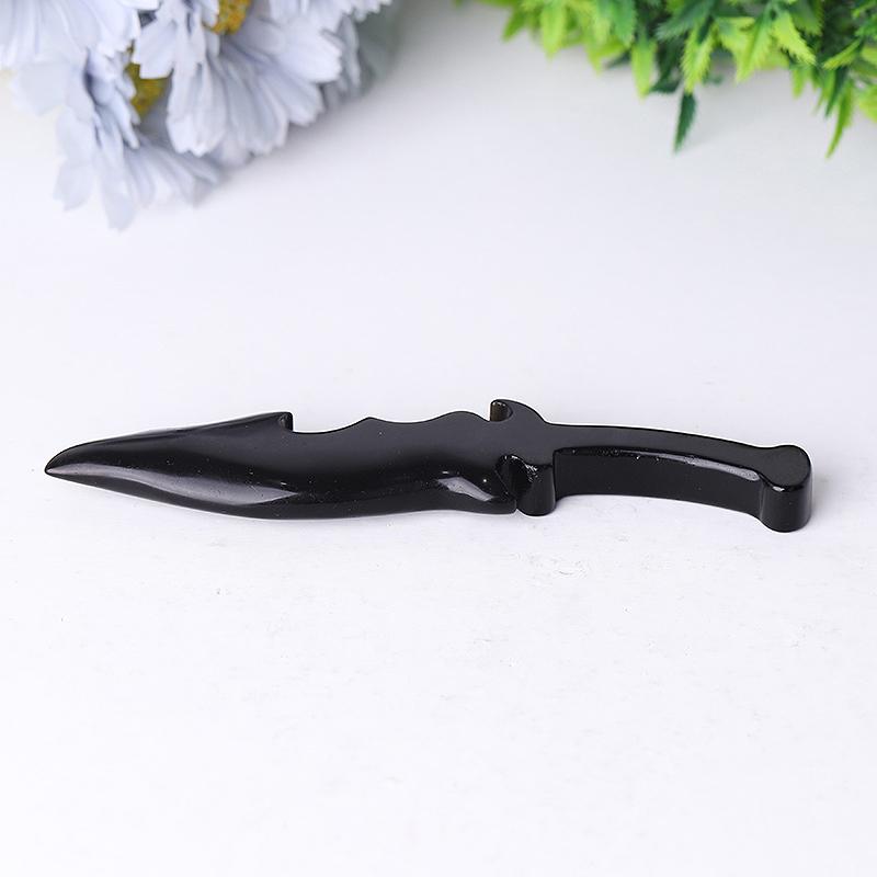 6" Hot Sale Black Obsidian Knife Carving Wholesale Crystals
