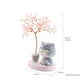 Wealth and Luck Crystal Money Tree with Cute Resin Little Cat  for Home Decor Wholesale Crystals