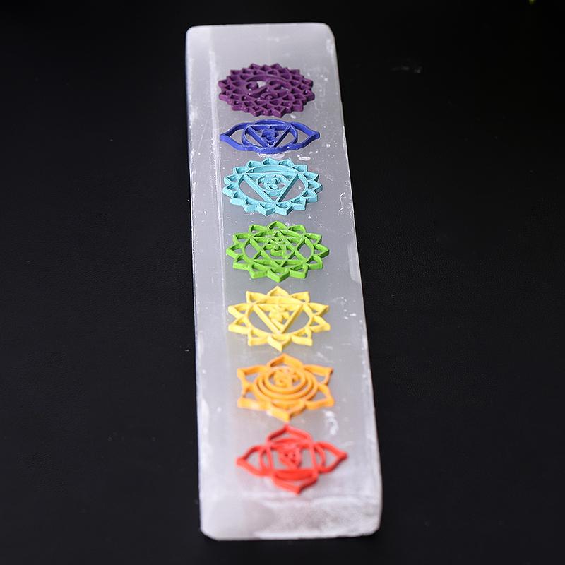 8" Chakra Selenite Stick Wand Wholesale Crystals