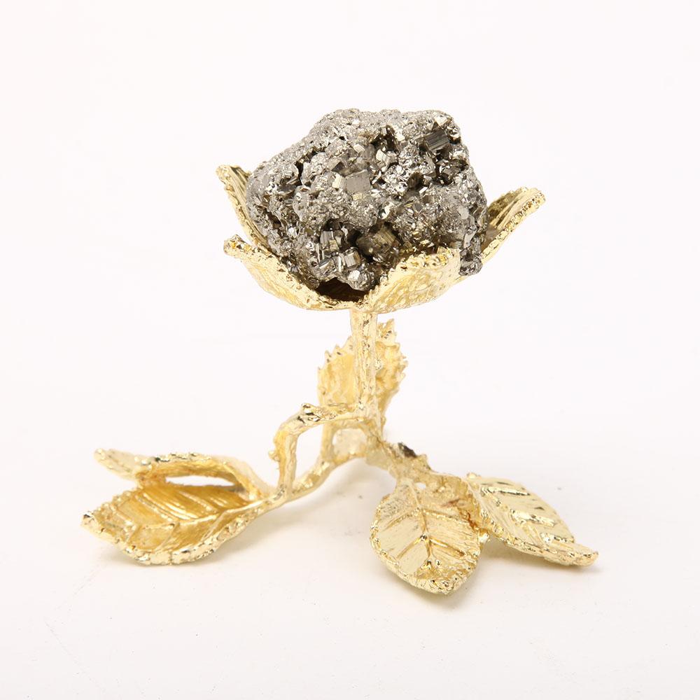 Pyrite with Metal Stand for Home Decor Wholesale Crystals