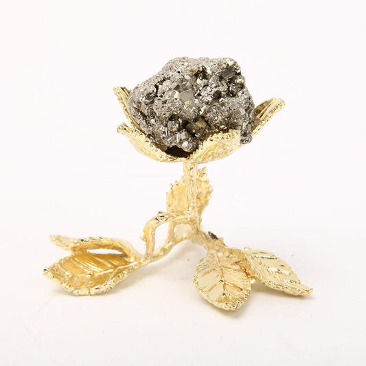 Pyrite with Metal Stand for Home Decor Wholesale Crystals