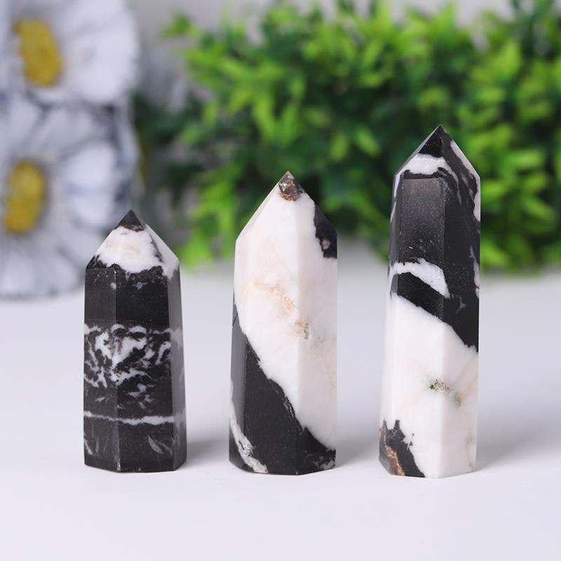 Natural Zebra Jasper Point for Sale Healing Tower Wholesale Crystals
