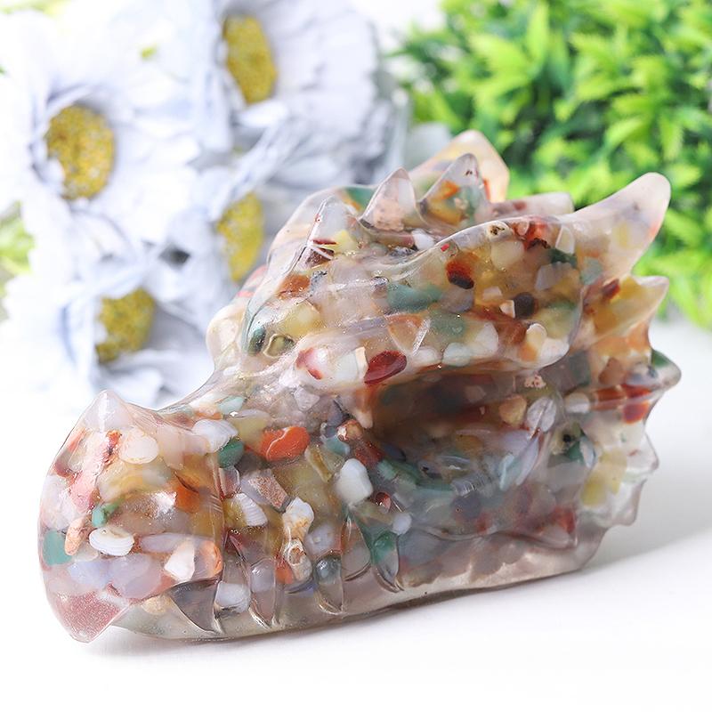 5.5" Large Resin Dragon Head Figurines Wholesale Crystals