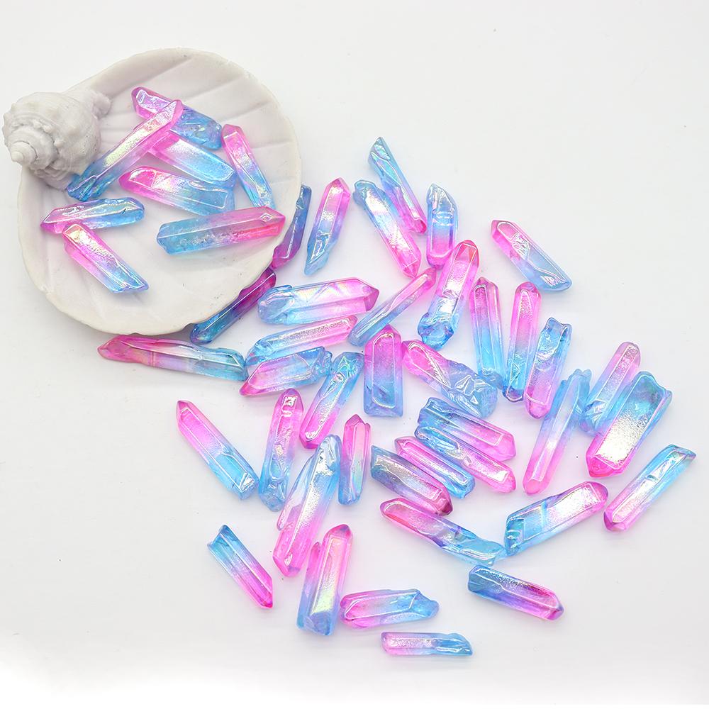 0.5kg Pink and Blue Aura Quartz Points Wholesale Crystals