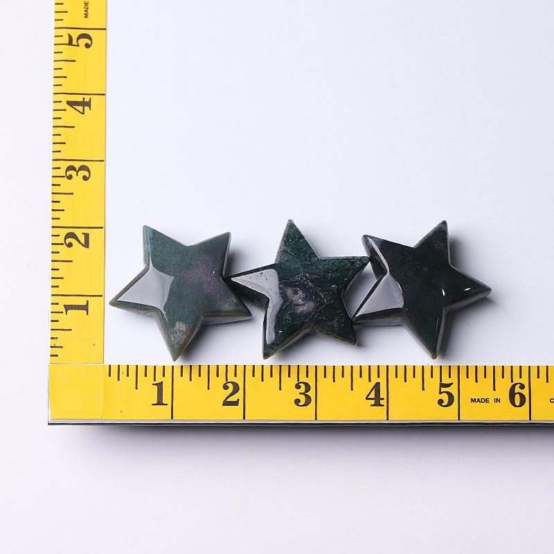2" Moss Agate Star Crystal Carvings Wholesale Crystals