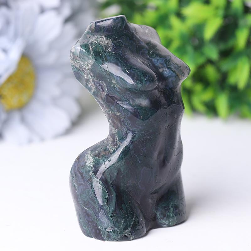 3“ Moss Agate Crystal Model Carvings Wholesale Crystals