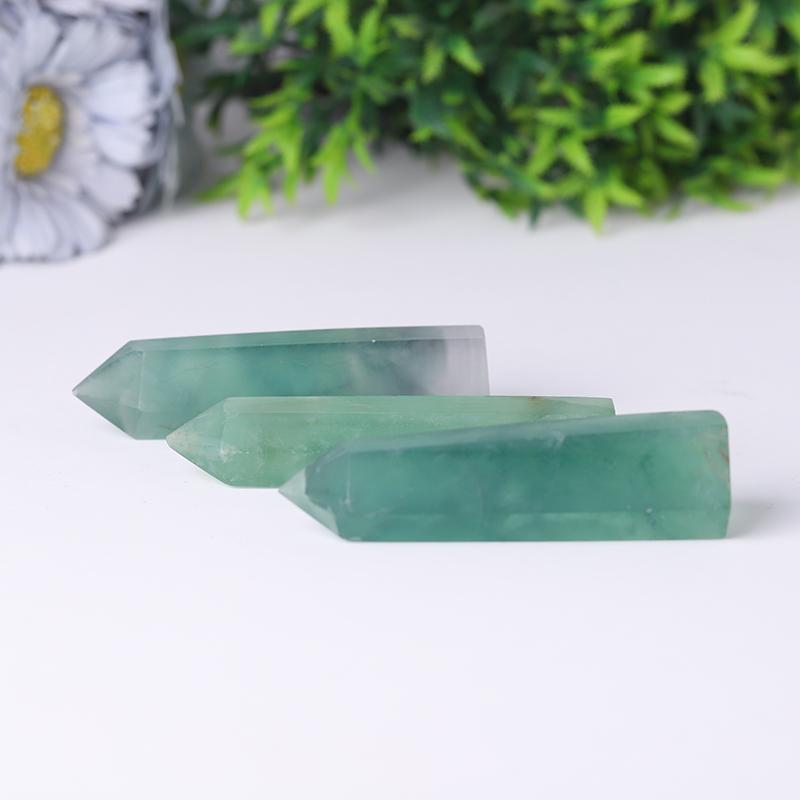 Natural Green Fluorite Point Healing Tower Wholesale Crystals