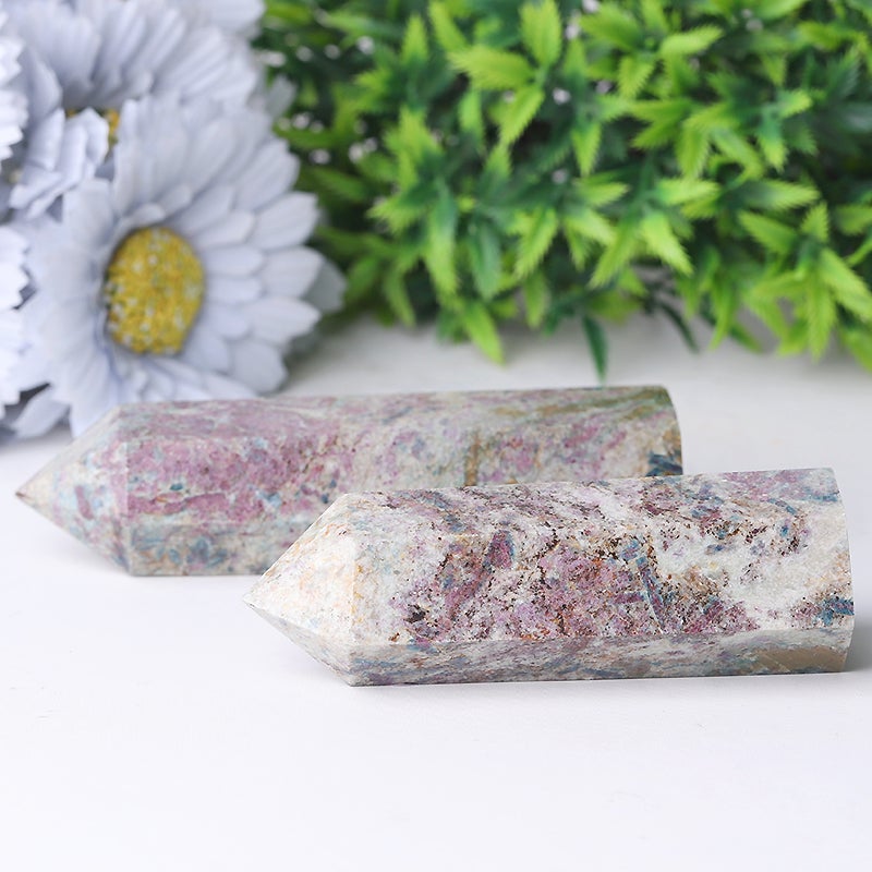 2.5"-4.5" Ruby in Kyanite Crystal Tower Wholesale Crystals