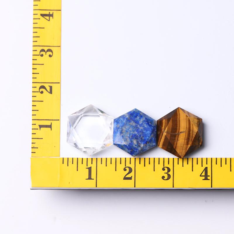 1" Crystal Hexagon Pocket Stone  for Pendant for DIY Wholesale Crystals