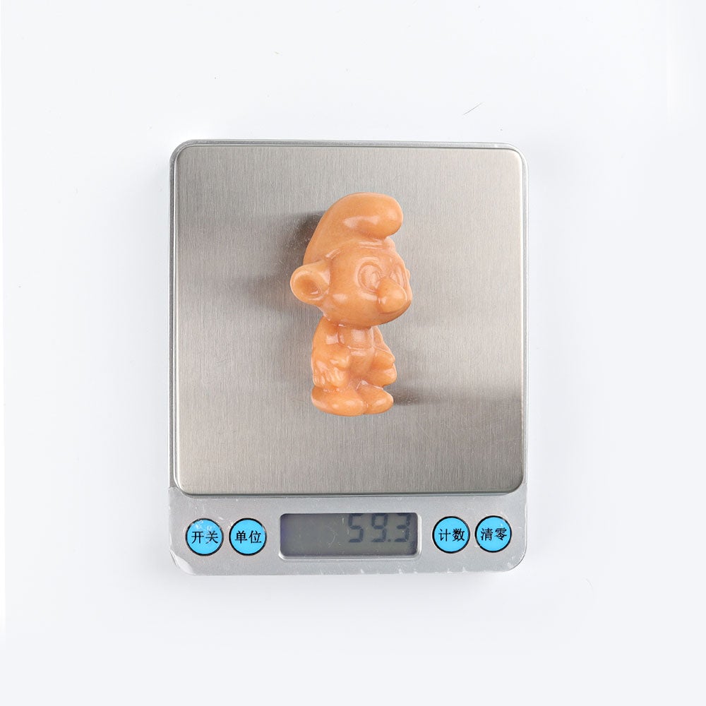 2.3" Yellow Jade Smurfs Crystal Carvings Wholesale Crystals