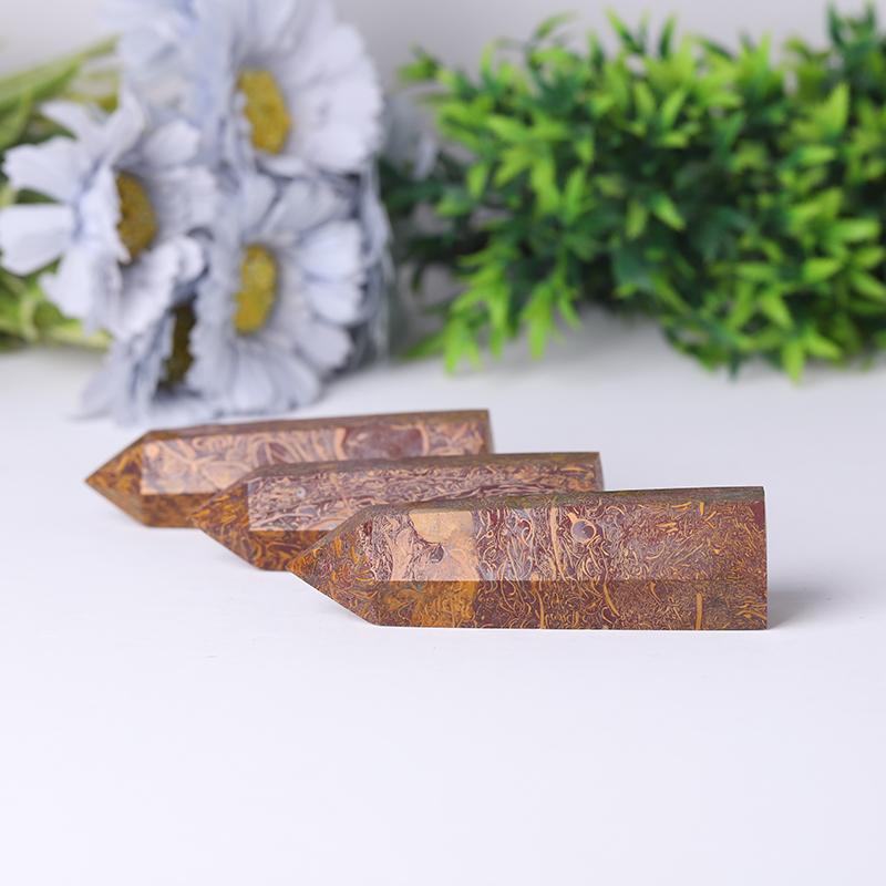 Calligraphy Jasper Points for Sale Healing Tower for Collection Wholesale Crystals