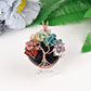 2" Chakra Tree of Life Wire Wrapped Heart Pendant Wholesale Crystals
