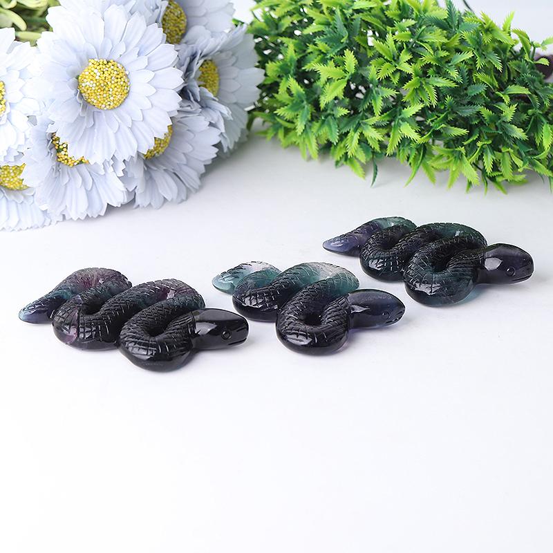 4" Fluorite Snake Crystal Carvings Wholesale Crystals