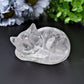 3" Clear Quartz Sleeping Cat Crystal Carvings Wholesale Crystals