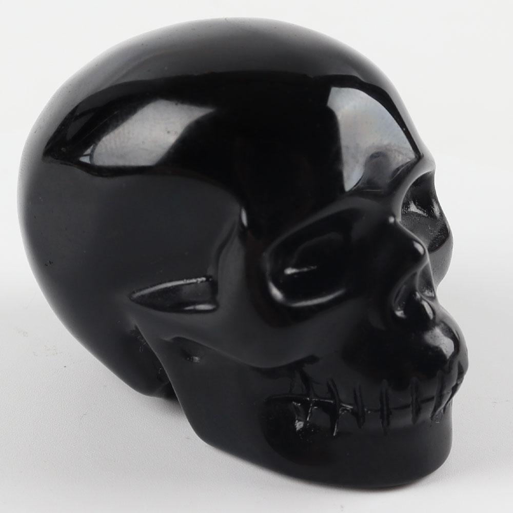 2.0" Black Obsidian Crystal Skull Hand Carved Gemstone Fine Art Sculpture Wholesale Crystals