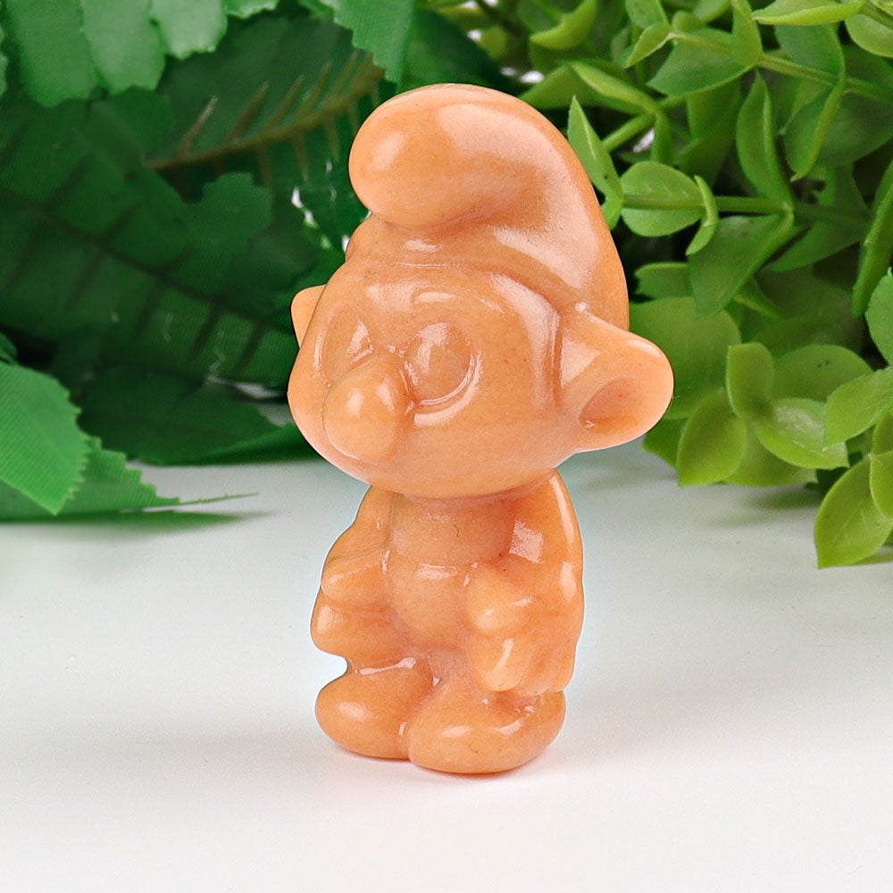 2.3" Yellow Jade Smurfs Crystal Carvings Wholesale Crystals