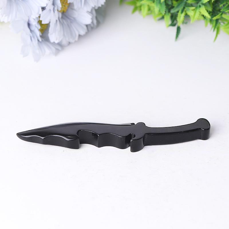 6" Hot Sale Black Obsidian Knife Carving Wholesale Crystals