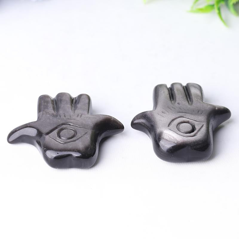 2" Hand with Evil's Eye Crystal Carvings Wholesale Crystals