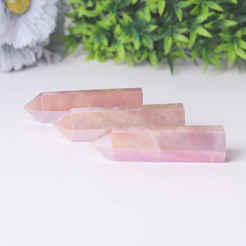 Wholesale Aura Rose Quartz Points for Collection Wholesale Crystals